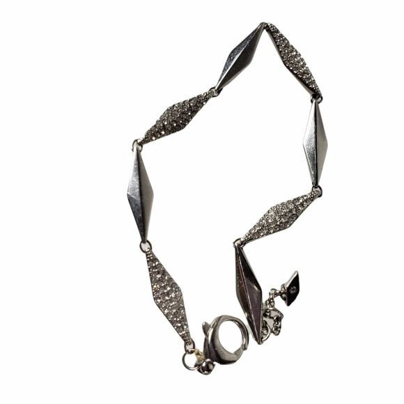 FOSSIL STEEL+PAVE CRYSTAL LINK BRACELET - Picture 7 of 7